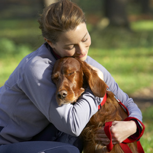 Dog with woman