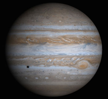 Transit of moon shadow across Jupiter