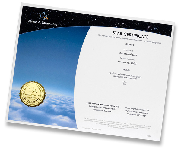 Star Certificate