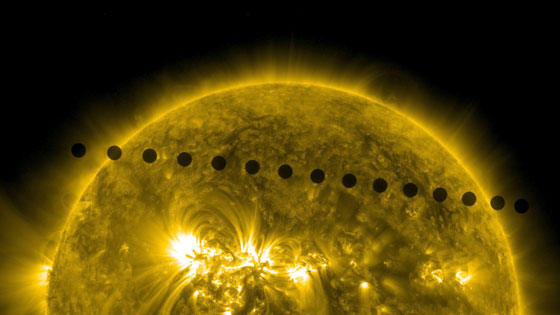 Venus transit across the Sun