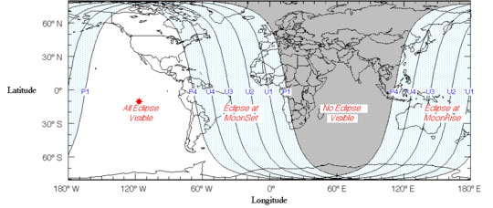 Lunar eclipse visibility chart